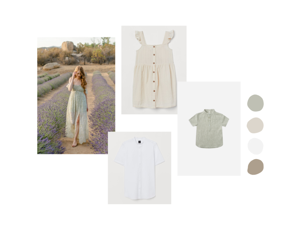 Summer Family Photos Outfit Inspiration Mood Board. Minneapolis Family & Newborn Photographer