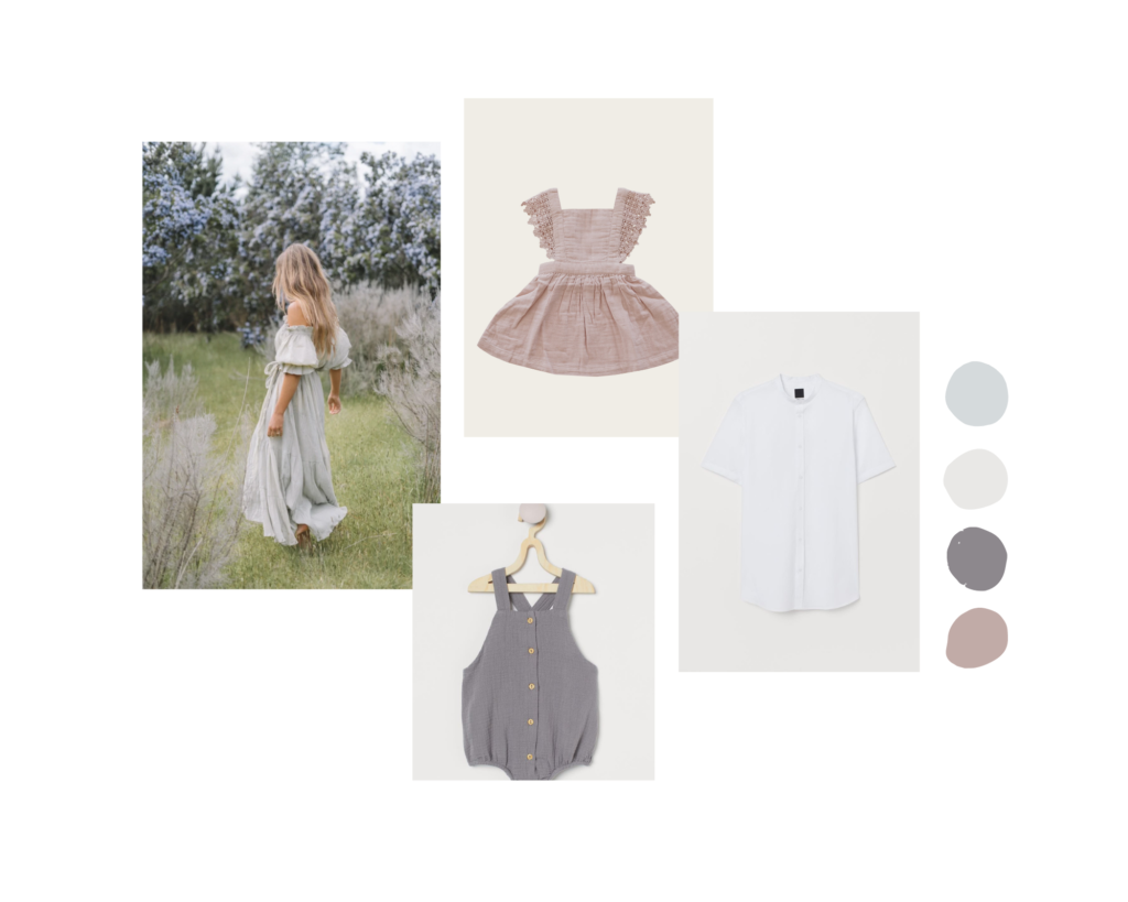 Summer Family Photos Outfit Inspiration Mood Board. Minneapolis Family & Newborn Photographer